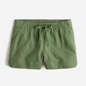 J. Crew Green Women's Linen Blend Shorts Size Large Granola girl Boho